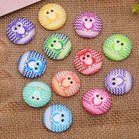 24pcs 10mm cartoon owl pattern round handmade photo glass cabochons glass dome cover pendant cameo setting jewelr accessories