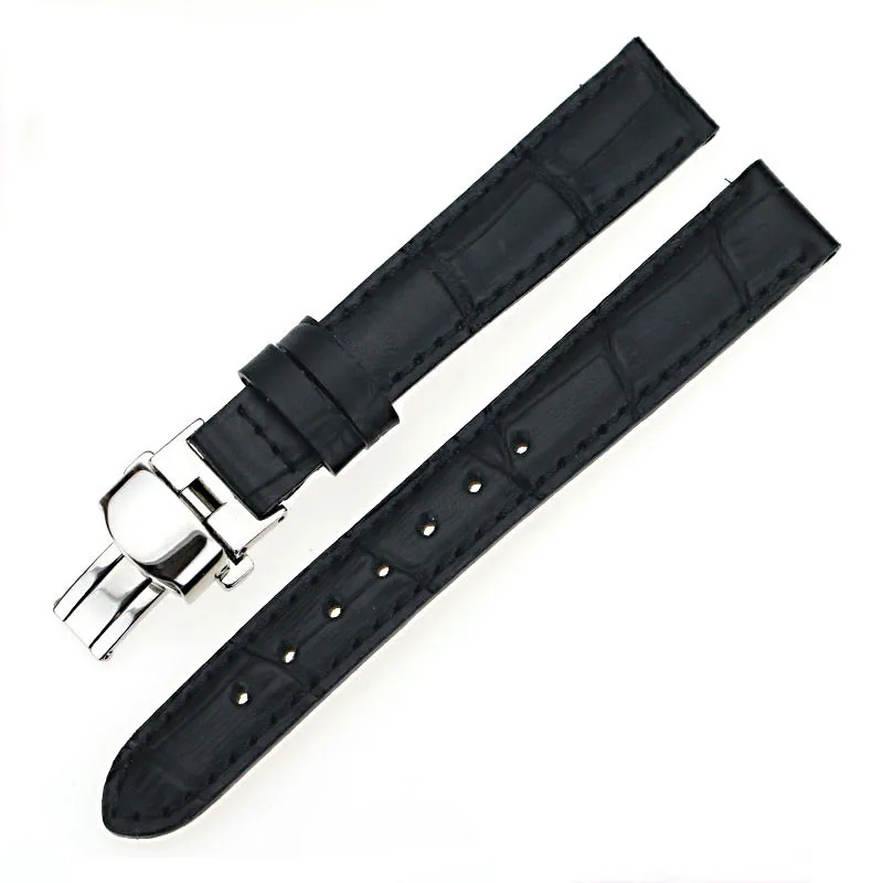 Браслет ISUNZUN 13 мм для Tissot 1853 T057.910 T057.210 кожаный ремешок T057 Альтернативный Черный