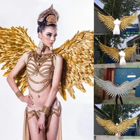 fashion gold new style angel wings prop catwalk show prop angel feather wings window prop underwear catwalk