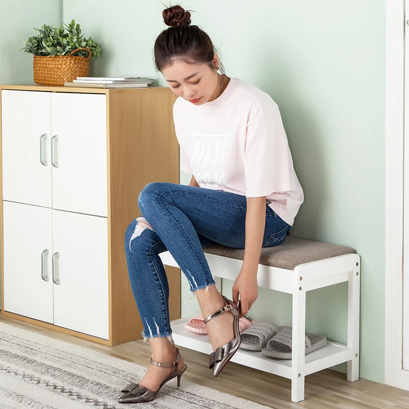 SINGAYE 2018 New Comfortable Shoe Bench Chair Wood Stools Shoes Furniture Sofa Storage Box Containing Modern Rack | Мебель