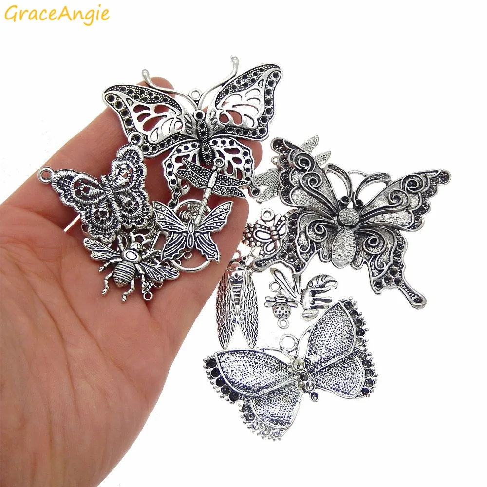GraceAngie 10 шт. насекомые бабочки пчелы искусственные подвески в форме животных
