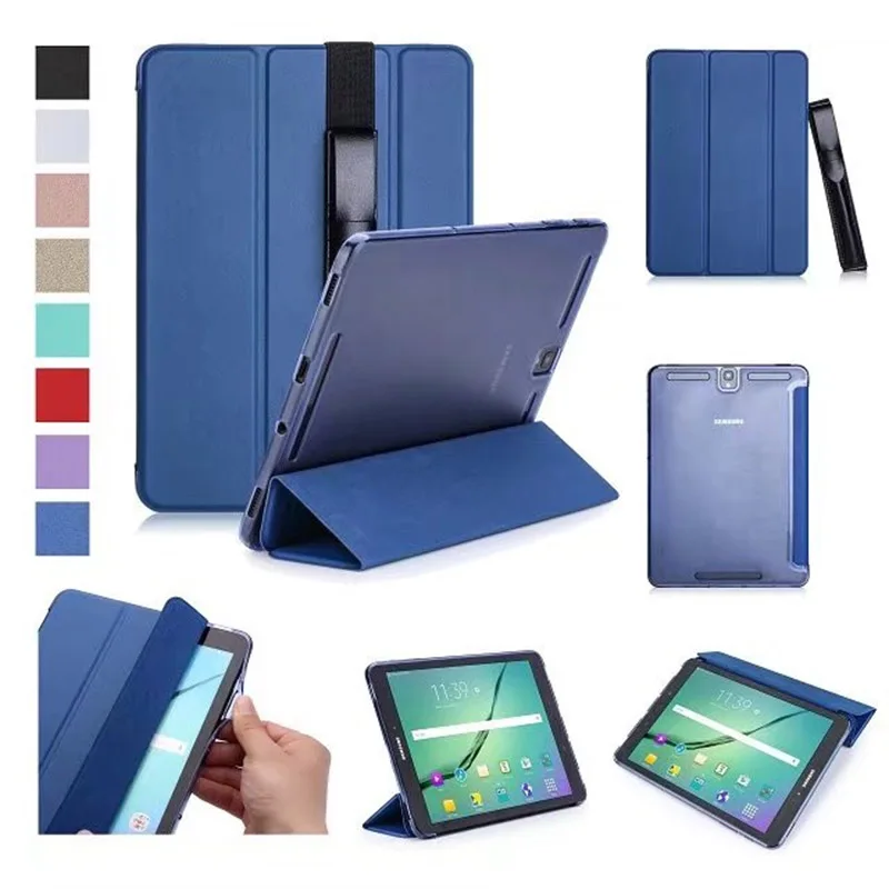 Blue Умный чехол CucKooDo из искусственной кожи премиум класса для samsung Galaxy Tab S3, 9,7 дюймов, SM-T820 T825, планшет на Android с держателем стилуса - Цвет: Blue
