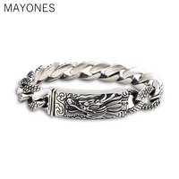 925 sterling silver dragon head bracelet for men male link chain bangle thai silver dragon bracelets jewelry fathers day gifts