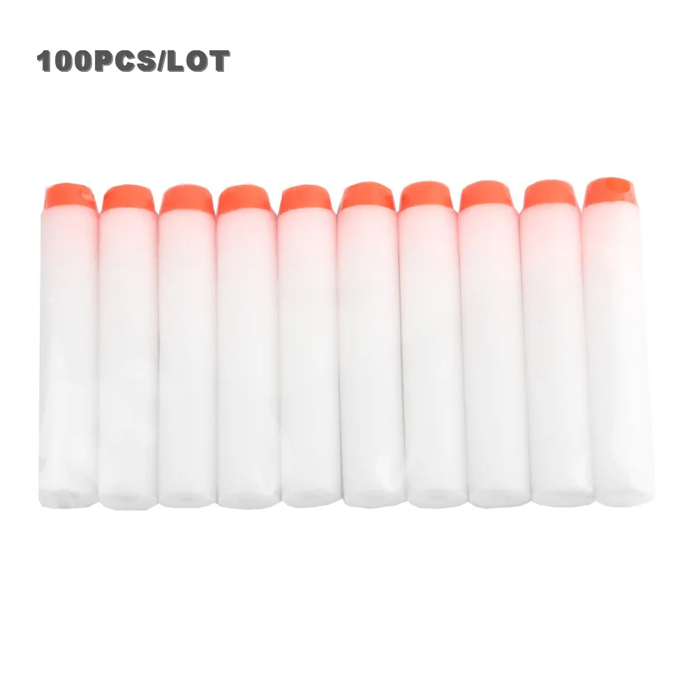 Белый 100 шт красочные мягкие пули для Nerf аксессуары для игрушечного пистолета Nerf Пейнтбольный пистолет пневматические игрушки для детей мальчик - Цвет: Белый