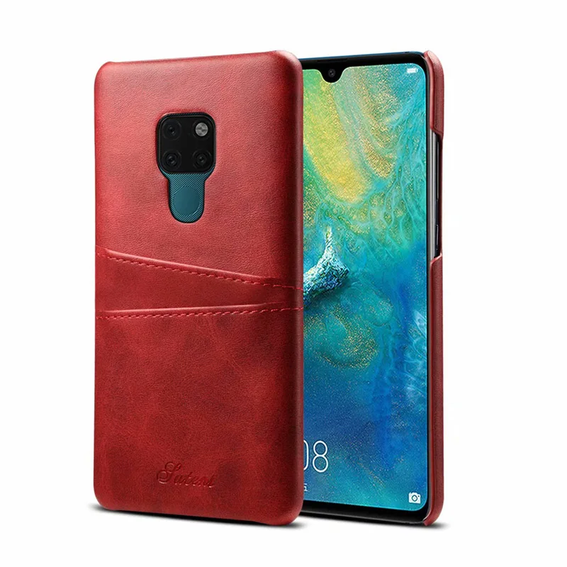 ITEUU mate 20 mate 20Pro ретро кожаный чехол для huawei mate 20 mate 20 Pro с отделением для карт Роскошный чехол-накладка - Цвет: Красный