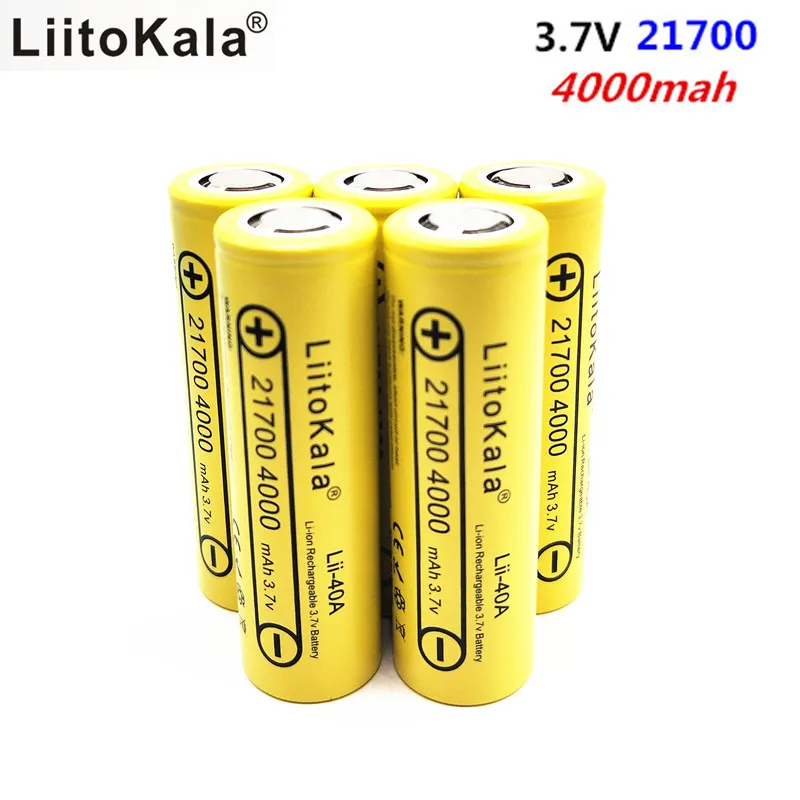 5 шт. liitokala lii 40a 21700 4000 мАч Li ni Батарея 3.7 В 40A для электронных сигарет mod/комплект 30A