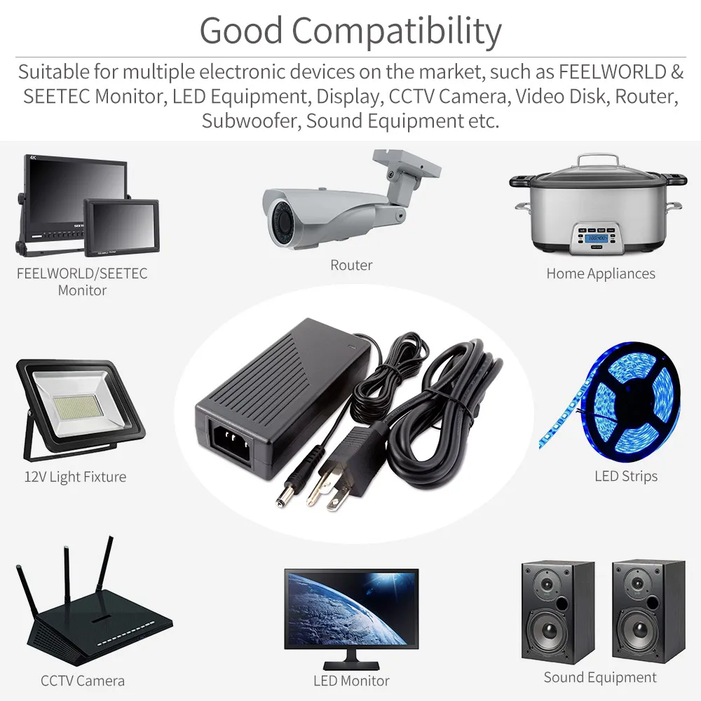 Feelworld DC 12 V 3A переключение Питание дома Мощность адаптер для 100 V-240 V AC 50/60Hz для Feelworld FW279S FW279 монитор