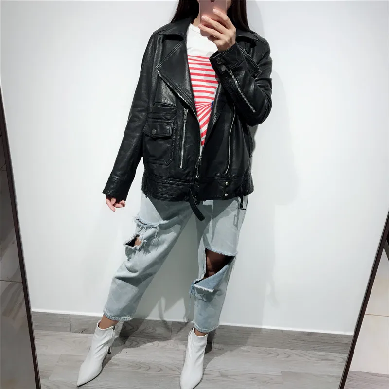 ladies real leather coat women genuine jacket | Женская одежда