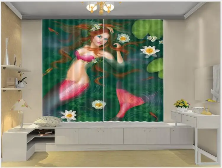 Занавески для спальни девочек роскошные затемненные 3D Оконные гостиной