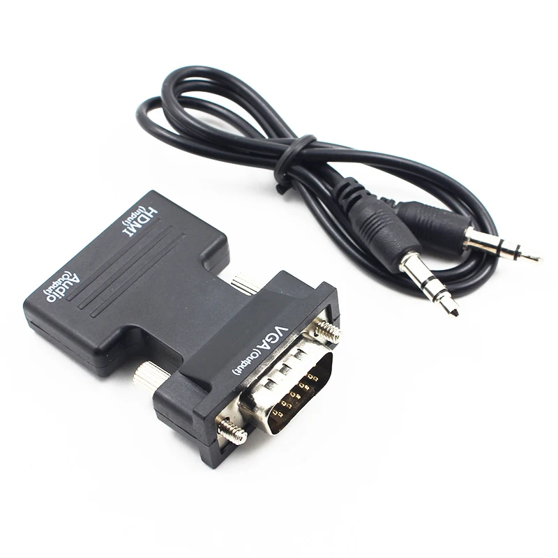 Горячая 3,5 мм разъем HDMI в мужской VGA выход Женский видео конвертер адаптер ПК, телевизор, монитор