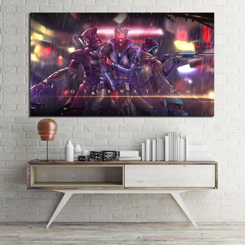 Принты для домашнего декора картины 1 шт. OVERWATCH игры стены искусства модульный современный холст Куадрос плакат прикроватный фон