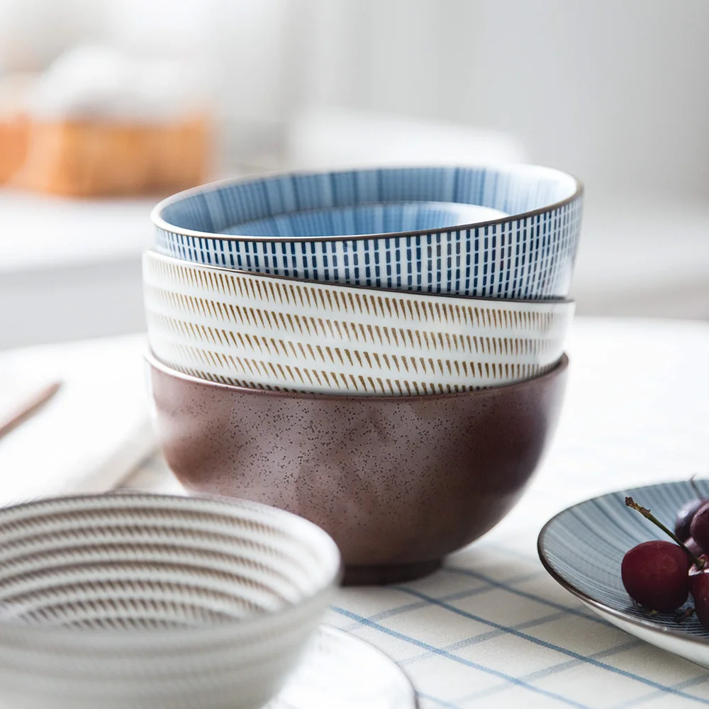 Набор керамической посуды в японском стиле креативная керамическая тарелка