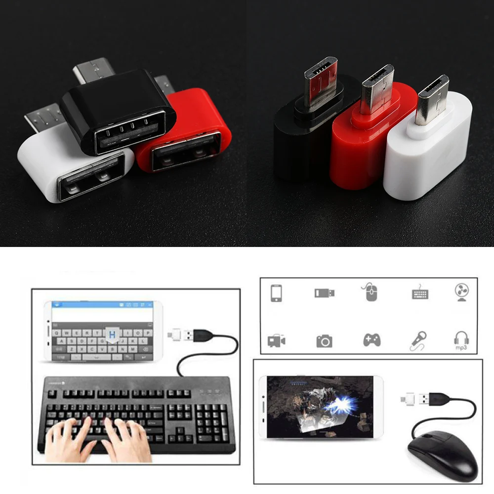 1 шт. Новый портативный полезный Micro USB мужчина к 2 0 Женский адаптер OTG конвертер