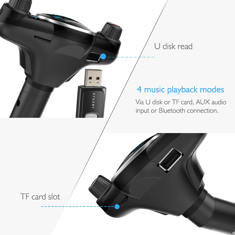 FDOMAIN Новый беспроводной Bluetooth автомобильный комплект громкой связи Авто MP3 плеер