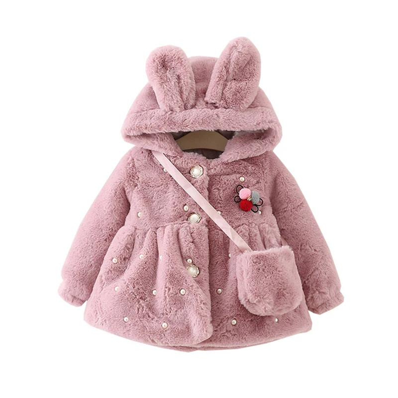 ACE LOVE/куртки с искусственным кроличьим мехом для маленьких девочек зимнее пальто