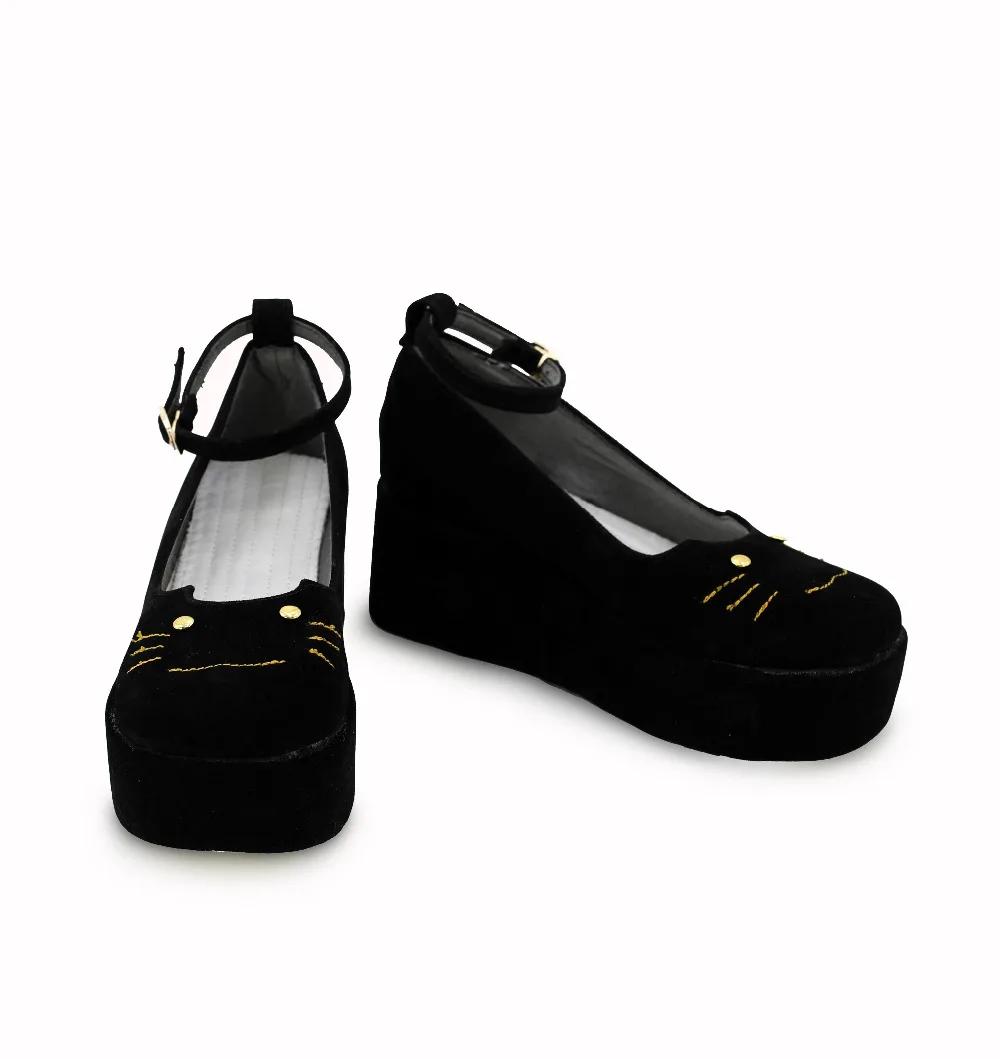 

Kitten leopard Slope heel Shoes