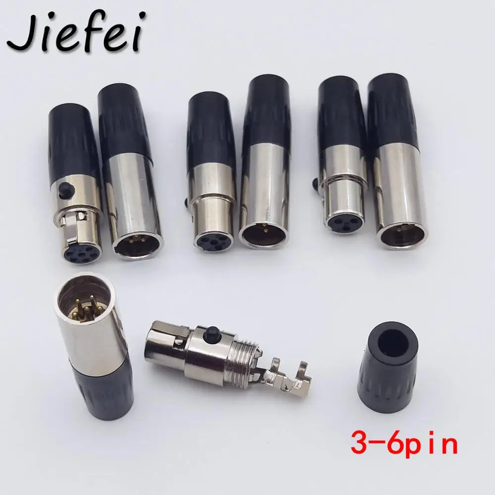 Мини коннектор XLR 3 4 5 6 Pin Папа + мама аудиоразъем для микрофона кабель пайки прямой