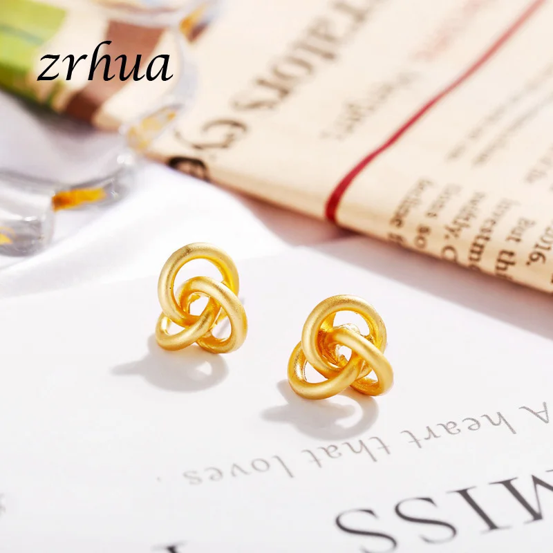 Стильные серьги гвоздики ZRHUA геометрической формы для женщин и девушек новейшие