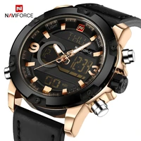 naviforce mens watches luxury brand military sport leather digital quartz wristwatch male waterproof watch men relogio masculino