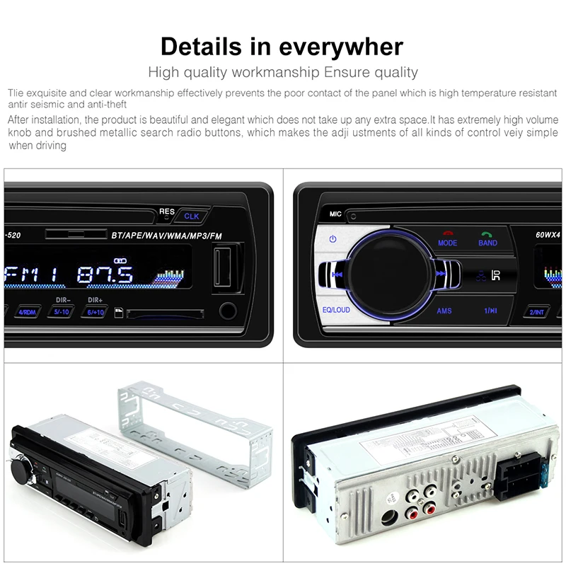 Автомагнитола 1 Din Bluetooth SD MP3 плеер Coche радио Estereo Poste Para Авто аудио стерео Carro Samochodowe Automotivo