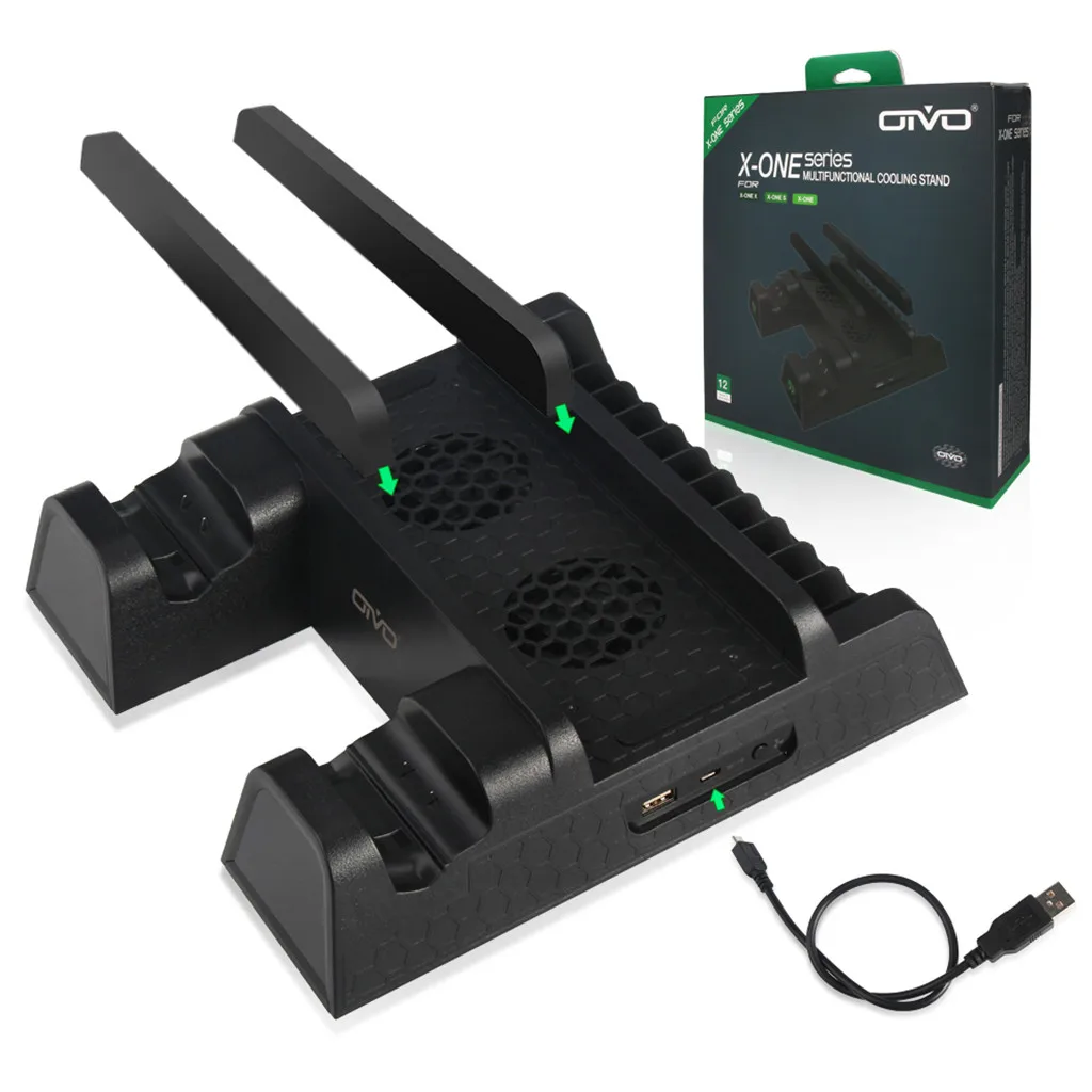

New IV-X0011 Video Game Console Vertical Stand Cooling OIVO Cooler Multifunctional Vertical Cooling Stand USB for Xbox One c0612