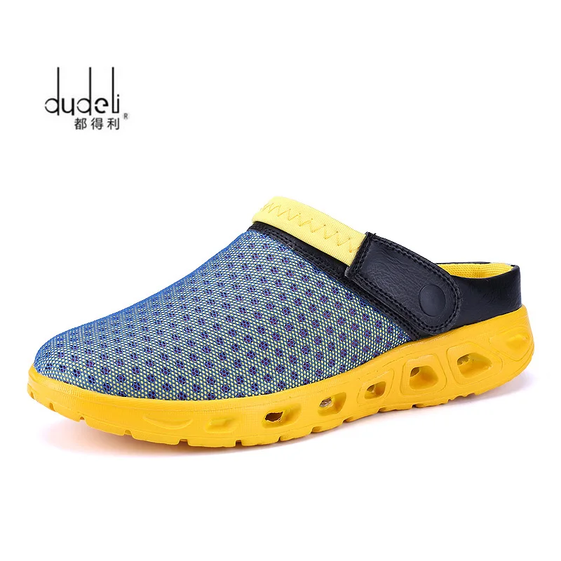 Сандалии мужские сетчатые дышащие пляжная обувь Тапочки для воды модные тапочки