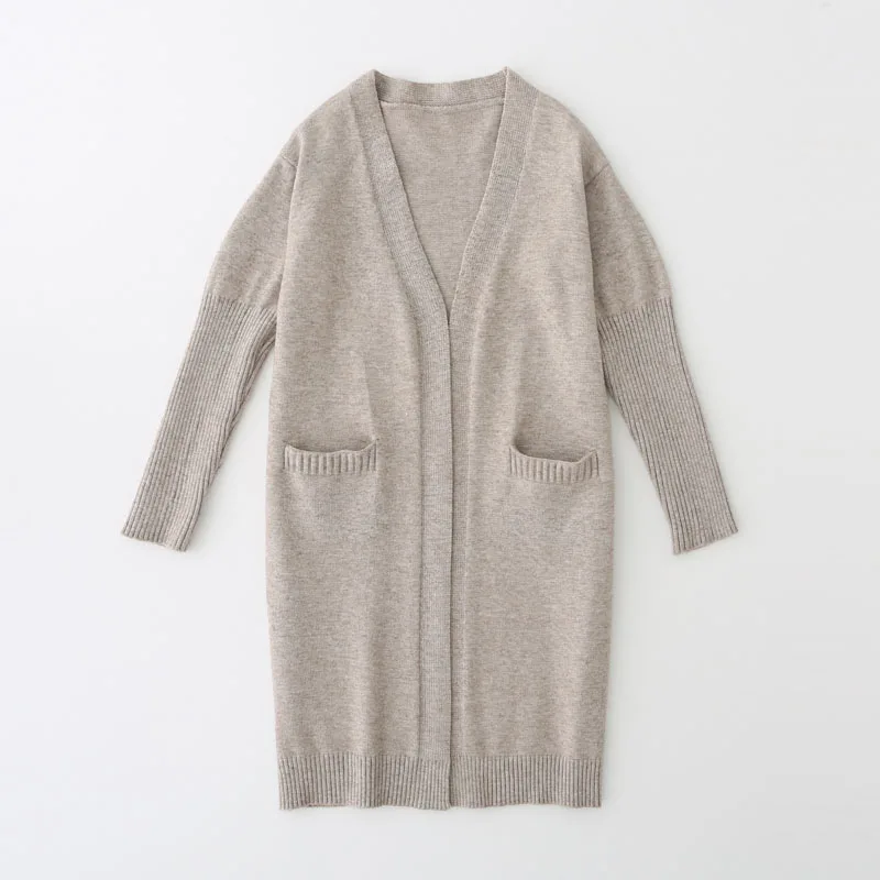 2019 Повседневный длинный вязаный кардиган Осенний корейский женский свободный