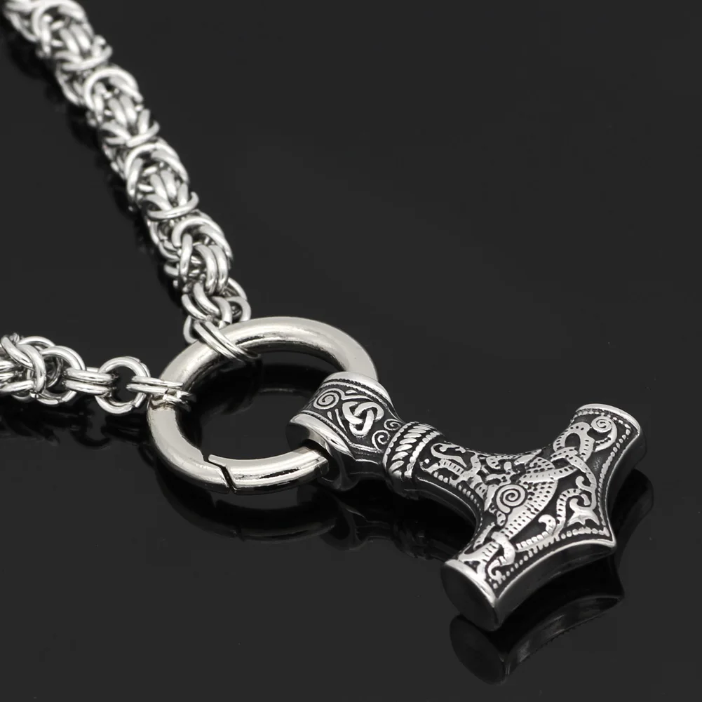 Мужской Молот Тора из нержавеющей стали 316L амулет MJOLNIR кулон ожерелье цепочка King |