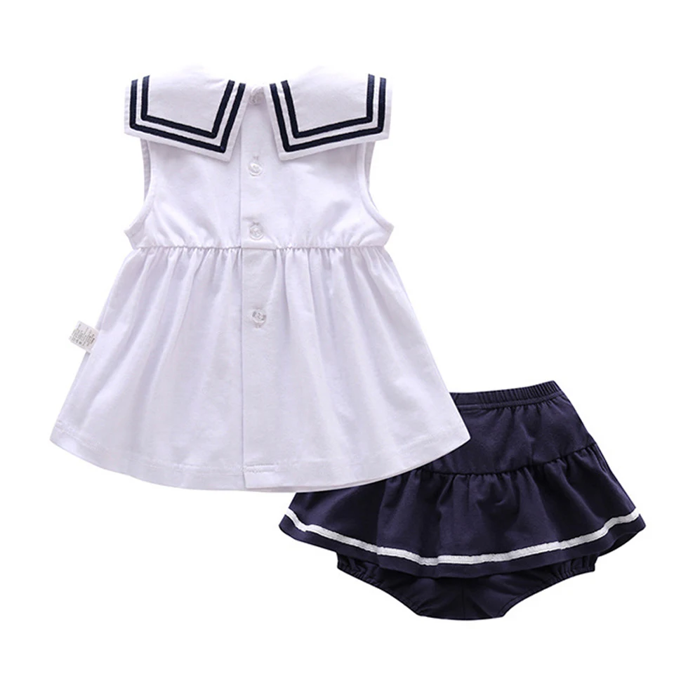 

Baby Dress Rompers Cotton Casual Newborn Navy Style Clothing Baby Boy Girl Jumpsuits Summer Sleeveless Sailor Outfit Clothes