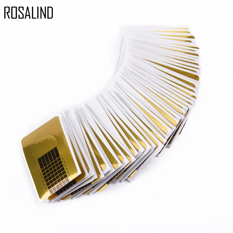 ROSALIND, 100 шт./лот, инструменты для ногтей, наклейки и наклейки для ногтей, гель для наращивания, наклейки для ногтей, профессиональные акриловые формы для ногтей