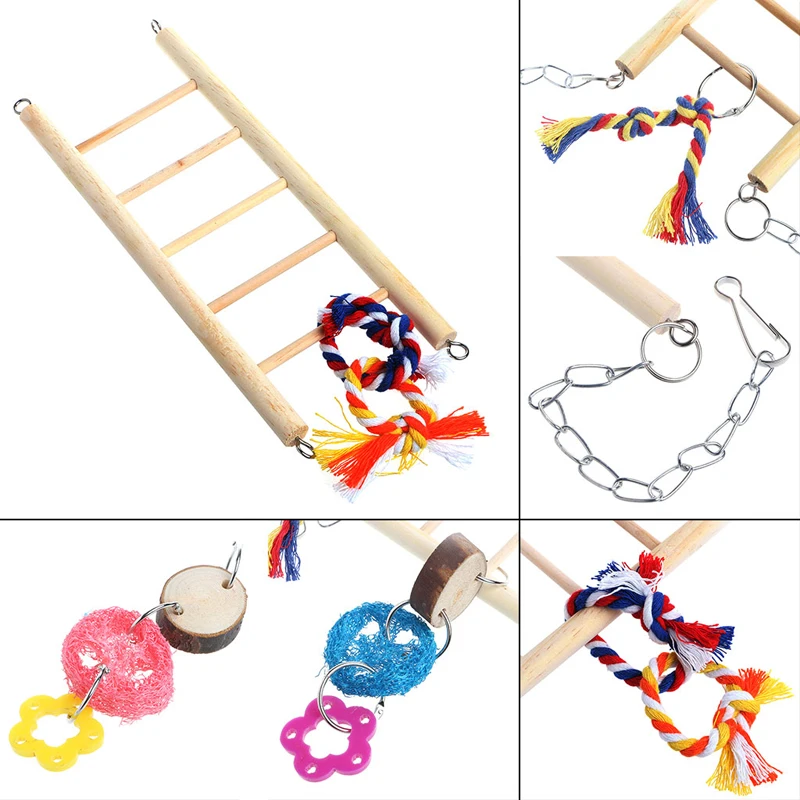 Веселая Птица Попугай попугай клетка хомяк гамак качели красочные