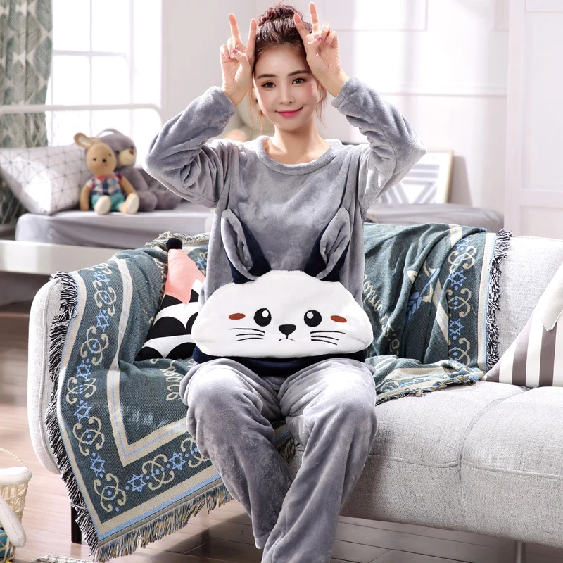 

Plus size L-6XL 7XL 8XL Winter women thick flannel sleepwear autumn men female Hooded set coral fleece men big Pajama Sets