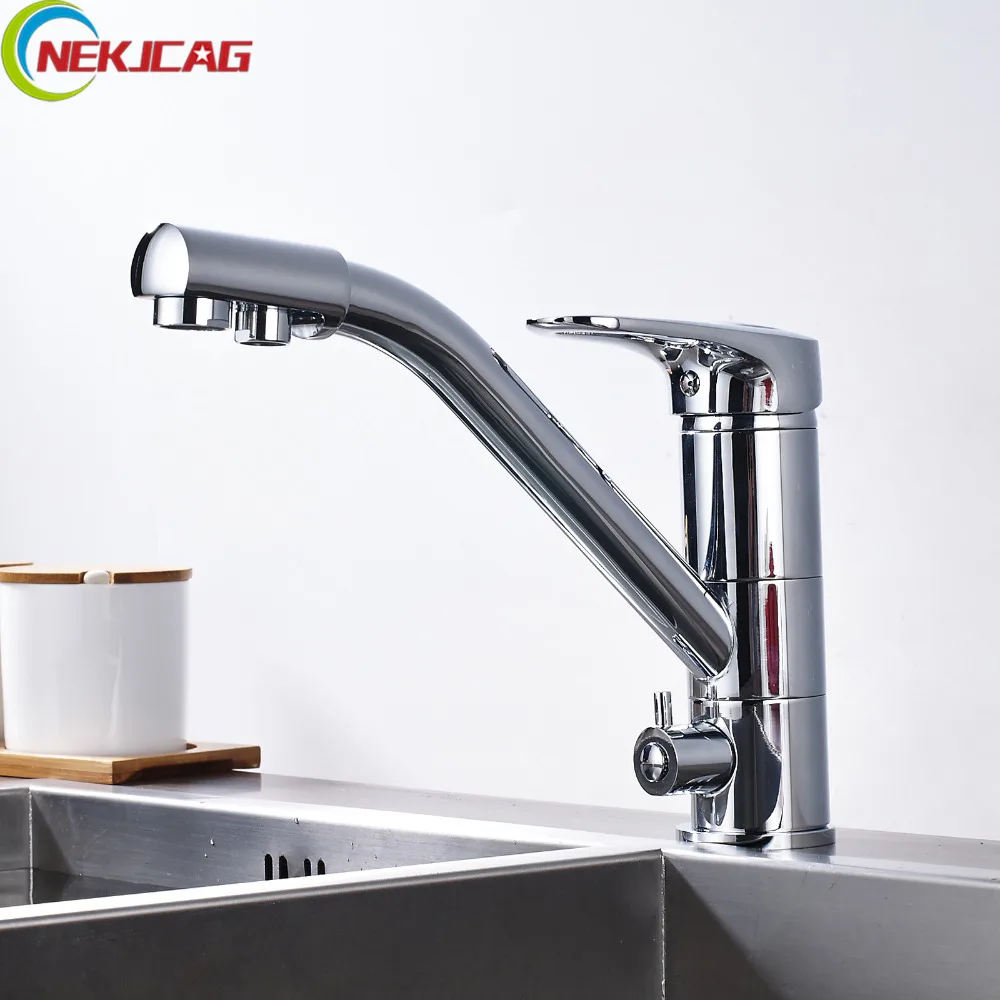 Смеситель для питьевой воды смеситель кухонной раковины чистой с двойной ручкой