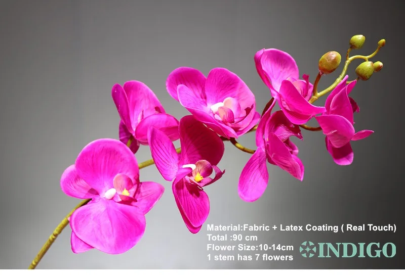 1 stem 90cm orchid Фиолетовая Орхидея Фаленопсис 90 см, настоящий цветок, искусственный цветок, свадебные цветы, орхидеи, Цветочный, для рождественской вечеринки - Color: 1 stem 90cm orchid