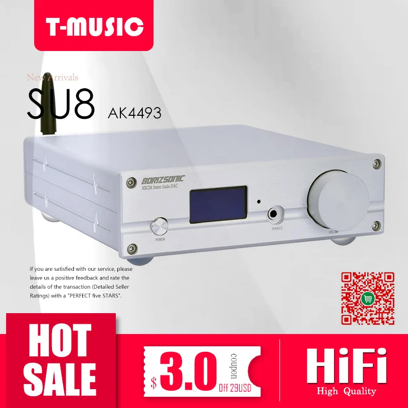 2019 новый топ AK4493 + XMOS XU208 USB DAC декодер с Bluetooth 5 0 TPA6120 наушники усилитель Поддержка 32