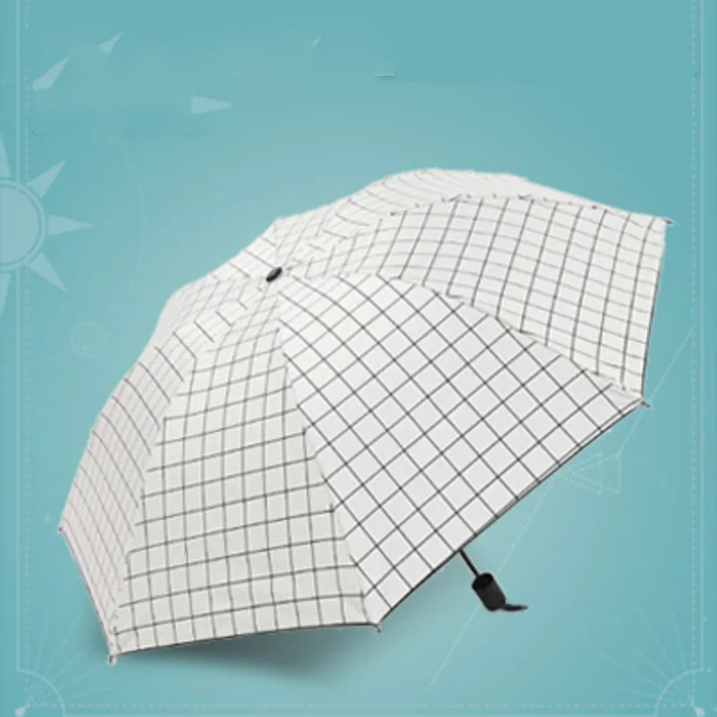 Новый зонт от солнца квадратная решетка складной Защита УФ для мужчин и женщин