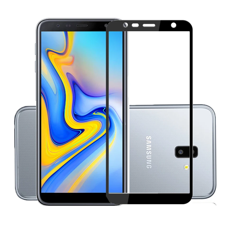 (2 шт.) 9H Премиум Закаленное стекло для Samsung Galaxy J4 J6 2018 + плюс полное покрытие