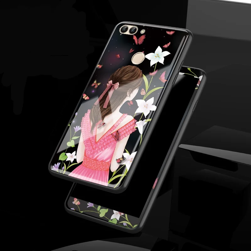 Чехол из закаленного стекла для huawei P Smart Enjoy 7s чехол противоударный мультяшный чехол для huawei Enjoy 7S чехол из закаленного стекла пленка