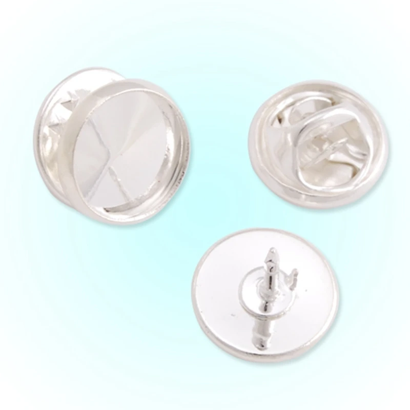 Высококачественная Посеребренная 10 мм медная круглая рамка брошь заготовки