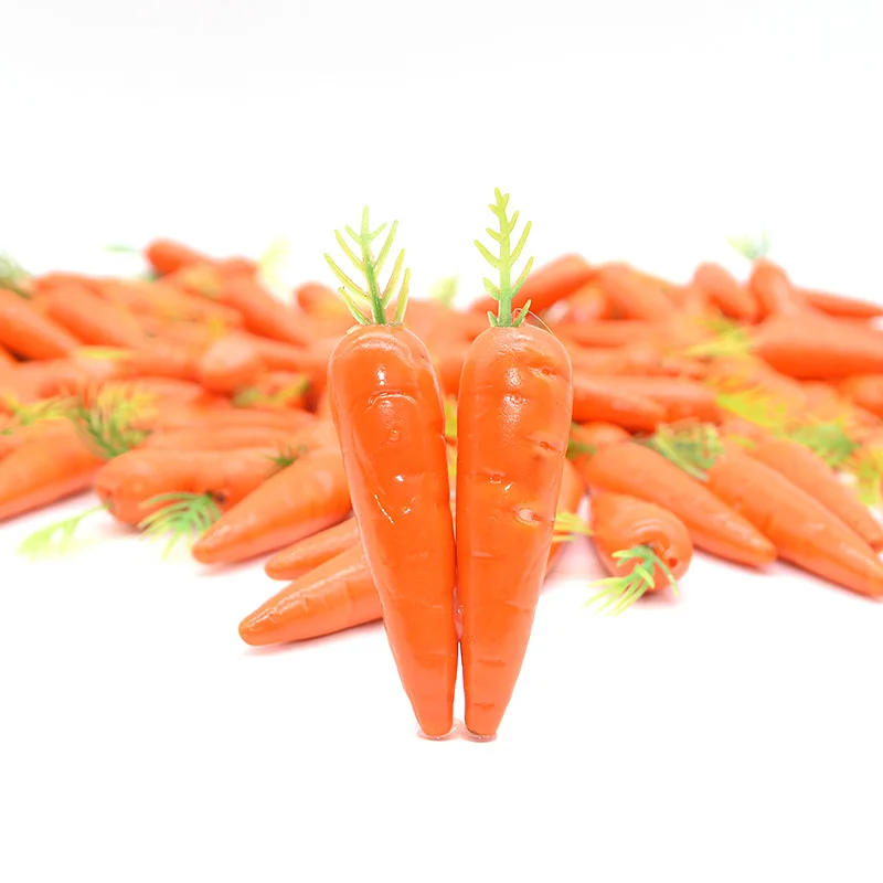 Carrot 25 шт. Пасхальный кролик с морковкой Мини Искусственный пластик пена морковь имитация овощей Свадьба Рождество Домашний кухонный стол Декор - Цвет: Carrot