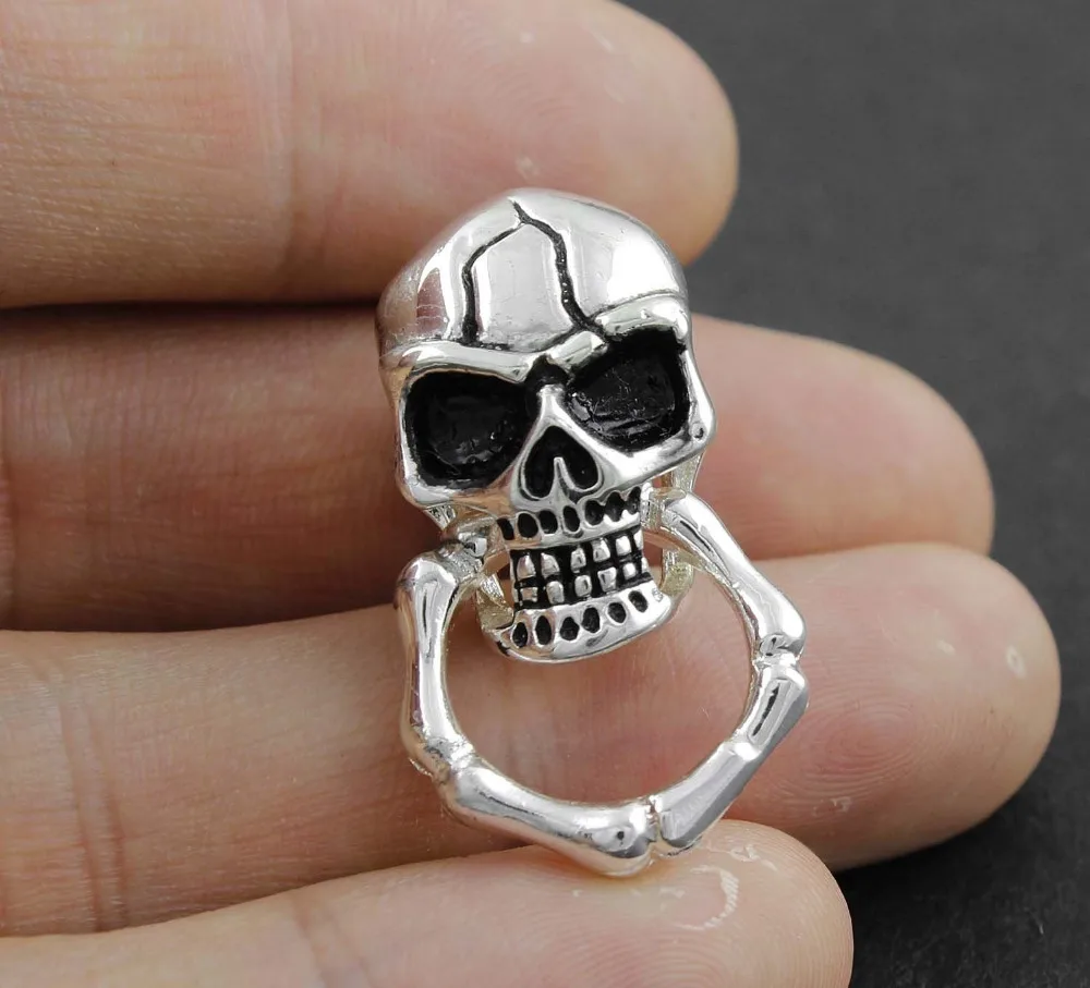 5 шт. винт с черепом серебристого цвета кольцом Байкерская цепь соединитель