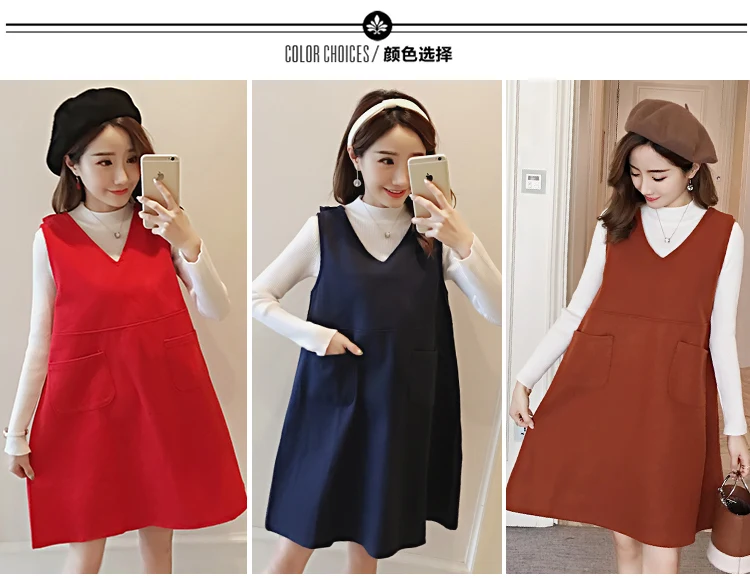 Зимнее платье для беременных свитер плюс кружевное платье-жилет с бантом юбка из