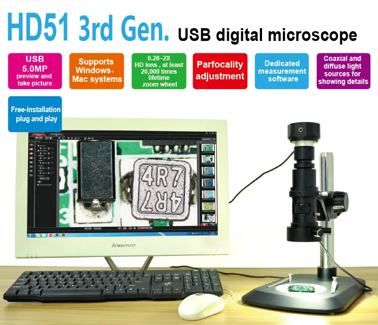5MP HD беспроводной USB цифровой микроскоп видеокамера электронный окуляр для