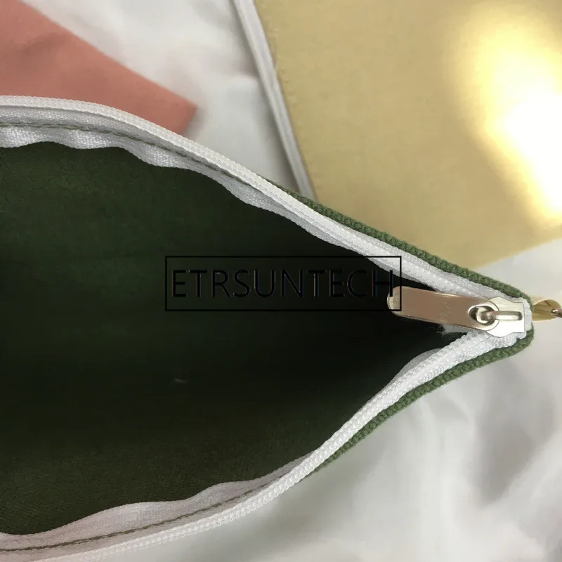 100 шт красочные пустой холст пеналы на молнии Ручка Чехлы из хлопка Косметические