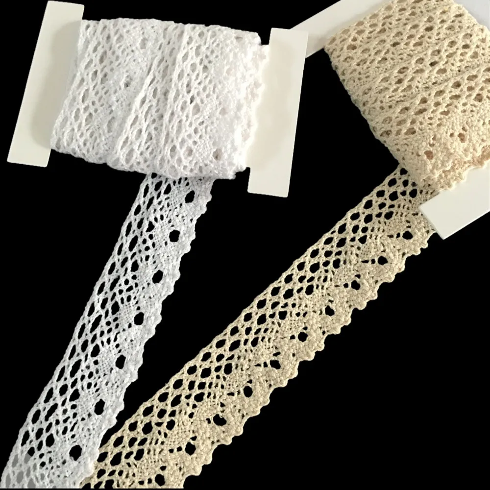 2 метра пришить белый бежевый кружевной ленты отделка гипюр 30 мм ширина Ремесло