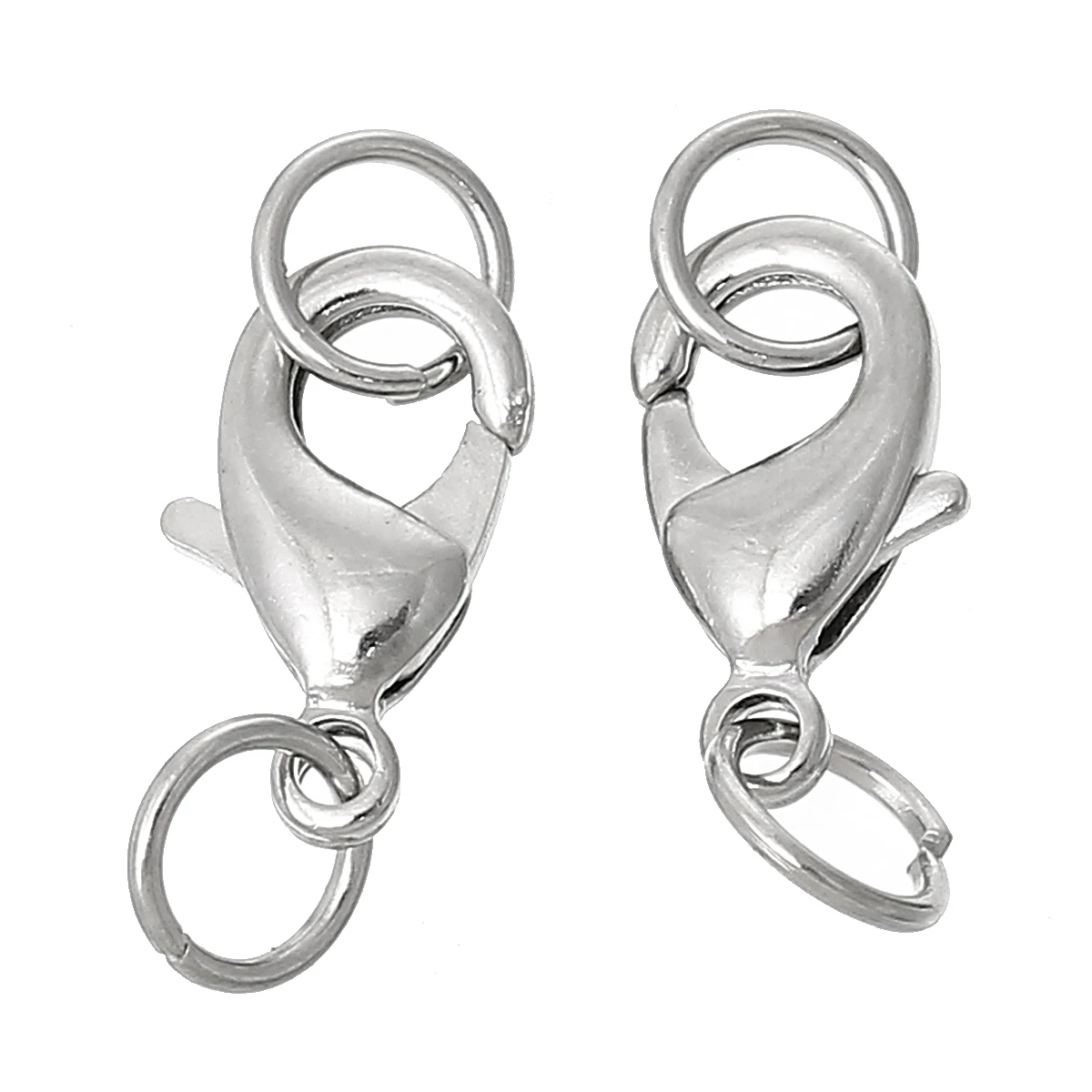 DoreenBeads медная застежка карабин серебристого цвета 25 мм (1 дюйм) x 9 (3/8 дюйма) 2 шт.