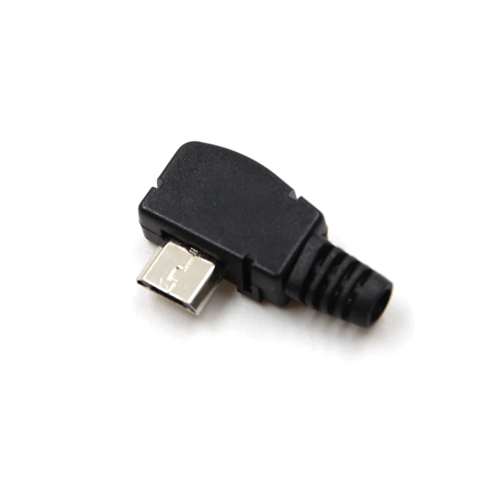 1 шт/2 шт 5P порт правый угол Micro USB штекер разъем с пластиковой крышкой хвостовое отверстие: 3,2 мм
