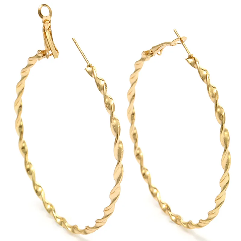 Классический витой круглый пирсинг кольцо серьги для женщин простой Панк Сплав