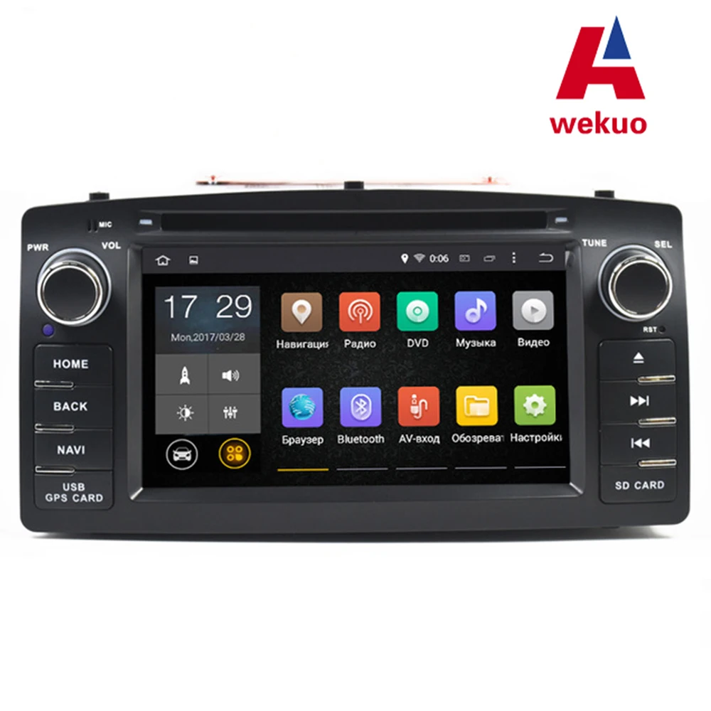Wekuo 2 ГБ Оперативная память Android 7 1 автомобильный dvd для Toyota Corolla E120 2002 2003 2004 2005 2006