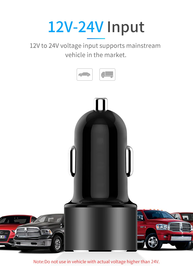 KORSEED автомобильное зарядное устройство мини 3.4A двойной usb порт быстрое зарядное устройство для автомобиля-Стайлинг Определение напряжения для телефона быстрое автомобильное зарядное устройство